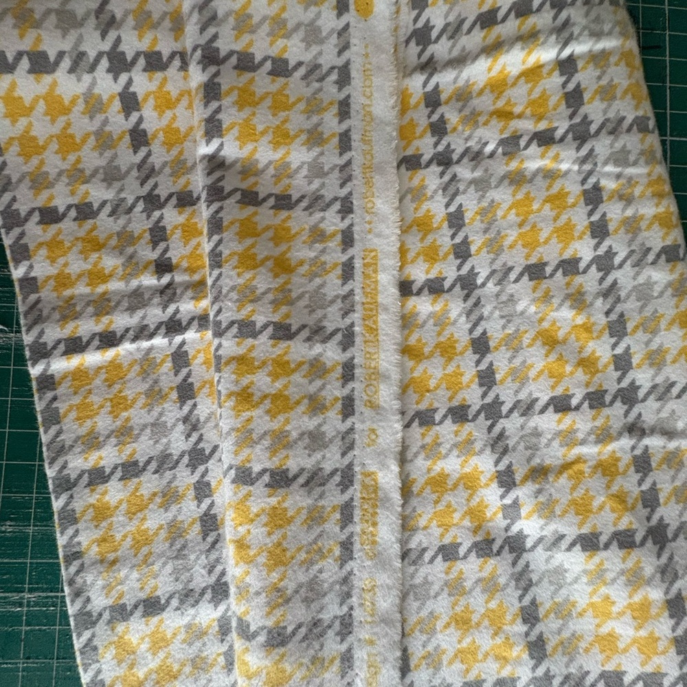 Yellow and Gray Houndstooth Flannel Fabric - Picture 5 of 5